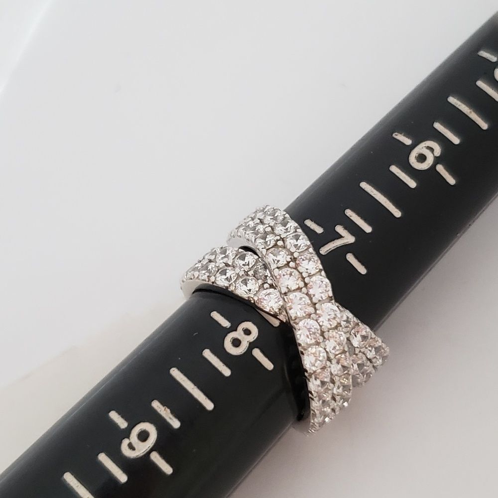 CRISLU Sterling Silver Criss Cross Ring Size 7.5 - Picture 6 of 6
